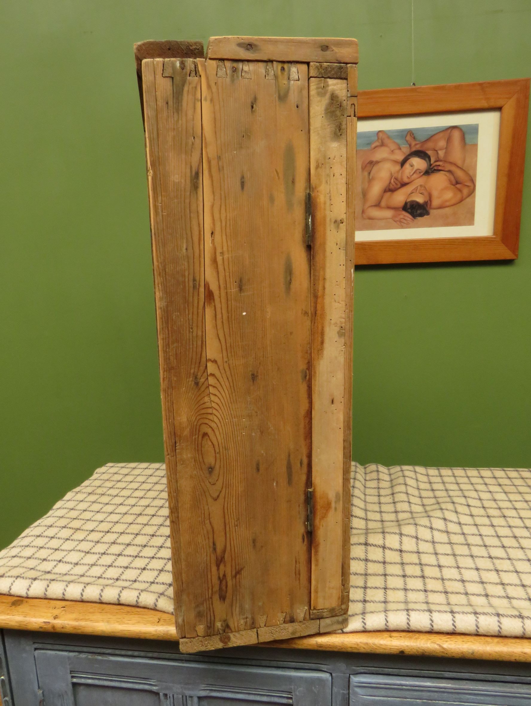 Antique Pine Scratch Built Carpenters Cabinet With Internal Drawers, Lockable