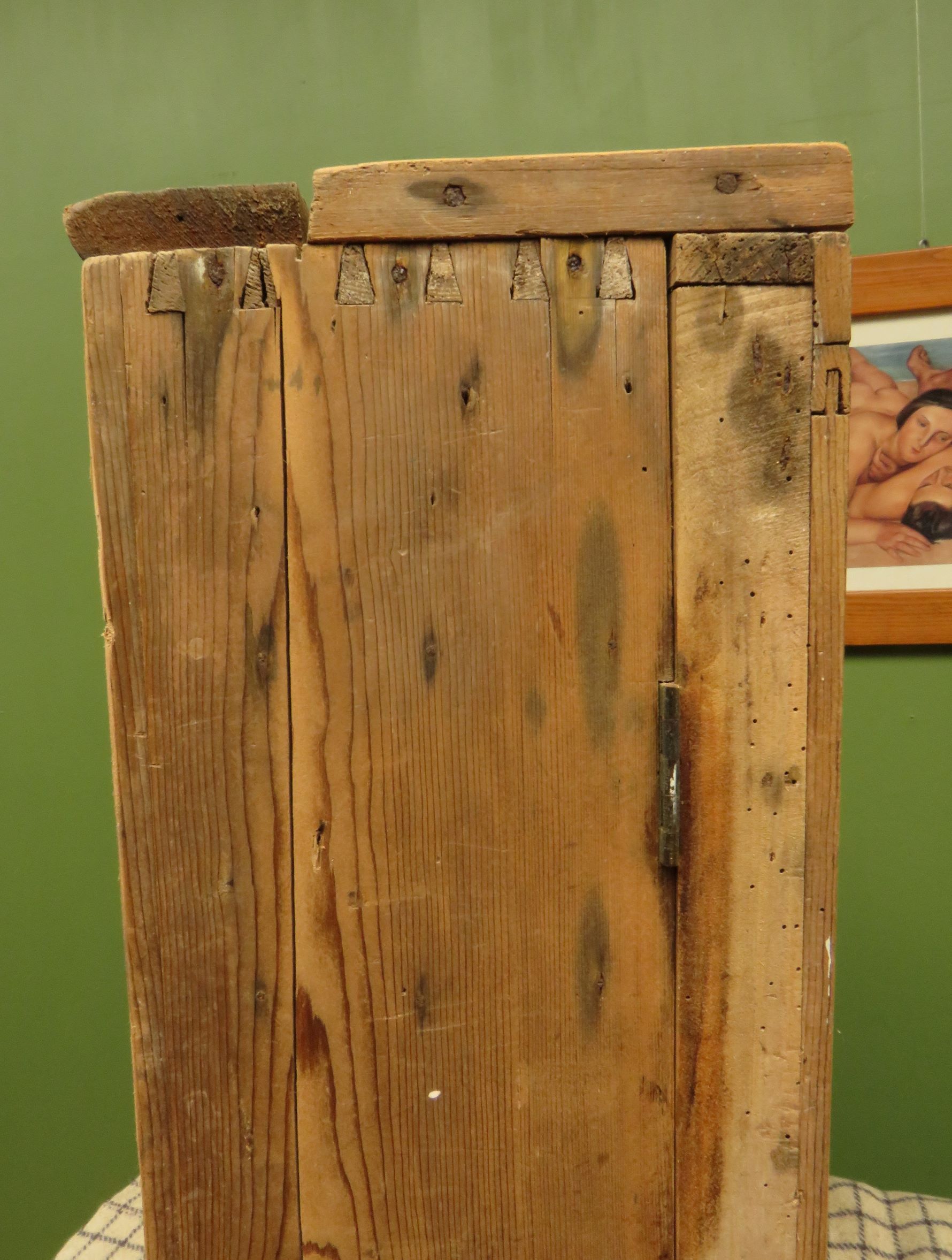 Antique Pine Scratch Built Carpenters Cabinet With Internal Drawers, Lockable