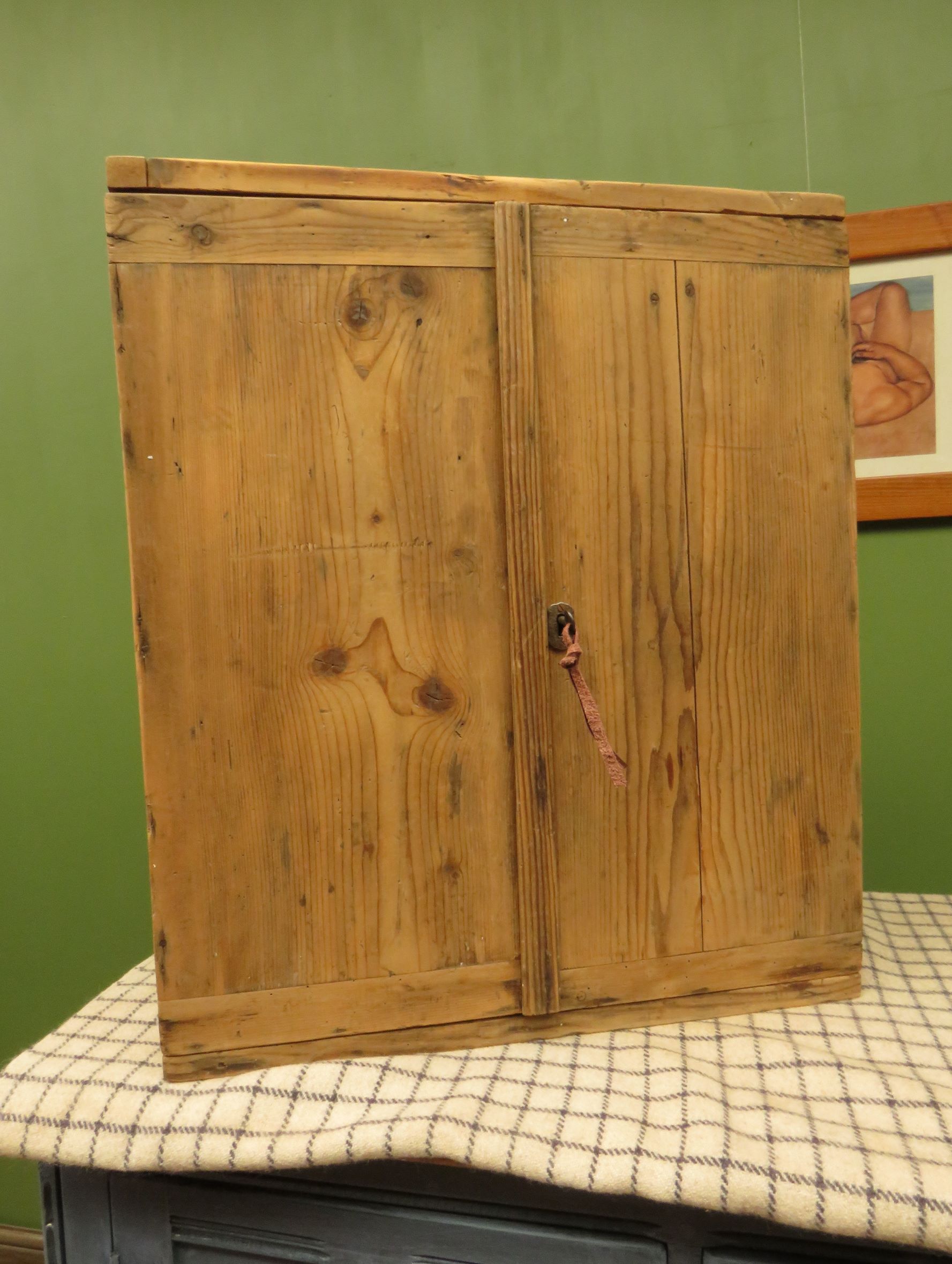 Antique Pine Scratch Built Carpenters Cabinet With Internal Drawers, Lockable