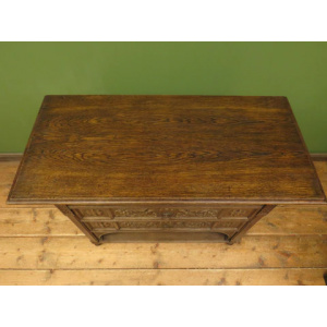 Antique Carved German Linen Chest Of Drawers With Fall Fronts, S.Kronthal & Sons