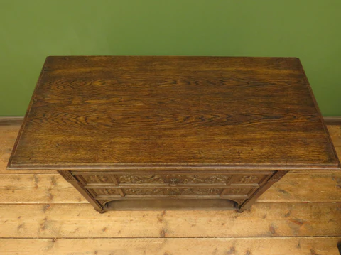 Antique Carved German Linen Chest Of Drawers With Fall Fronts, S.Kronthal & Sons