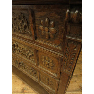Antique Carved German Linen Chest Of Drawers With Fall Fronts, S.Kronthal & Sons