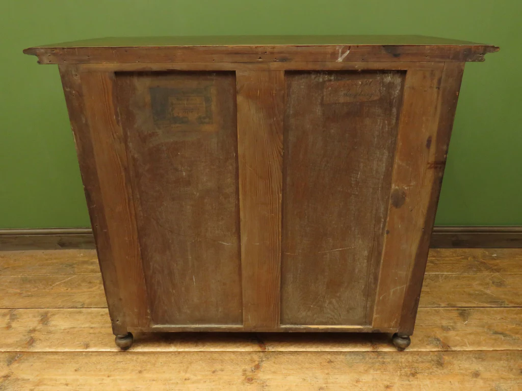 Antique Carved German Linen Chest Of Drawers With Fall Fronts, S.Kronthal & Sons