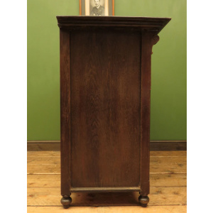 Antique Carved German Linen Chest Of Drawers With Fall Fronts, S.Kronthal & Sons