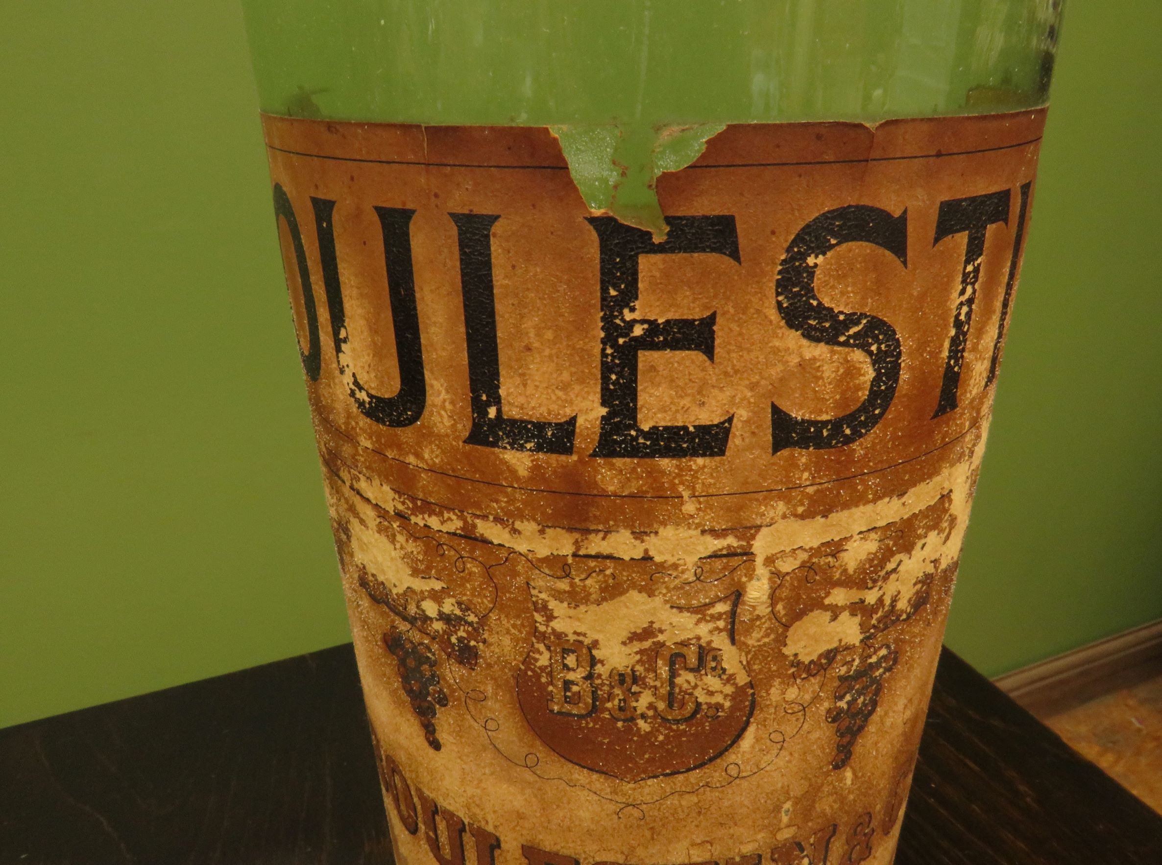 Large Antique French Boulestin Cognac Bottle