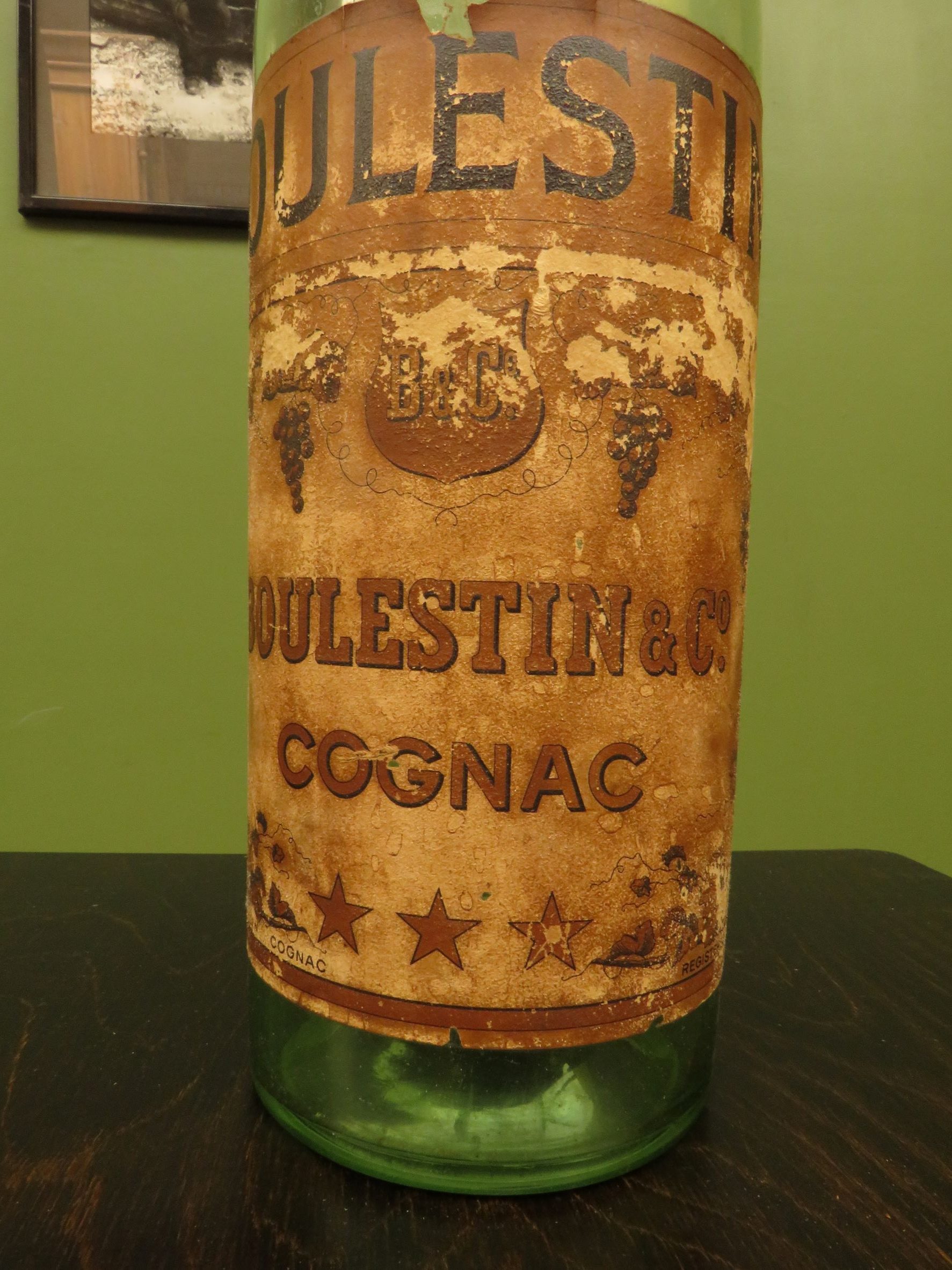 Large Antique French Boulestin Cognac Bottle