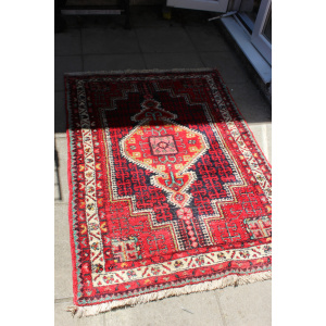 Vintage Persian Central Diamond Medallion Rug