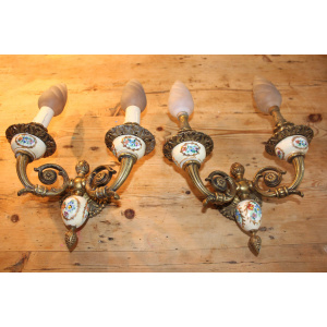 Pair Of French Ceramic Wall Sconces