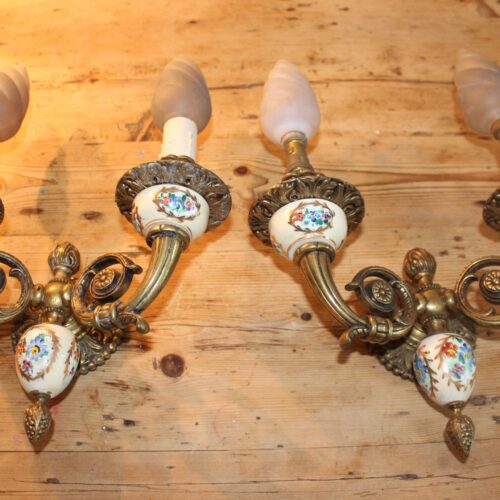 Pair Of French Ceramic Wall Sconces
