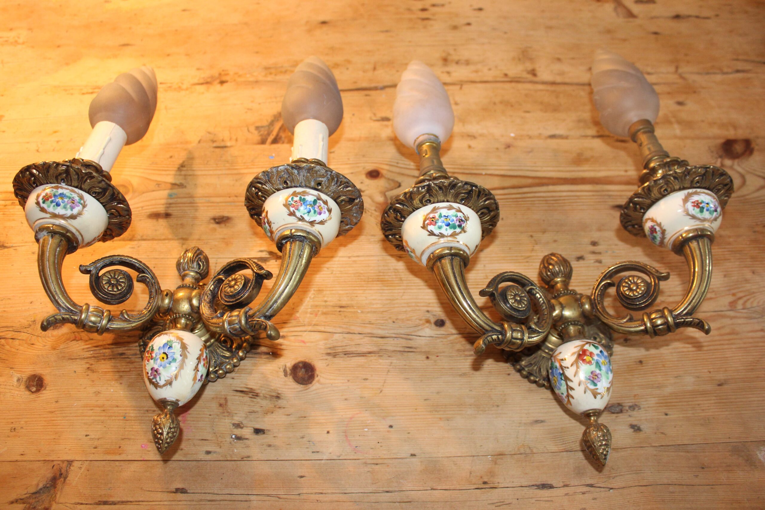 Pair Of French Ceramic Wall Sconces