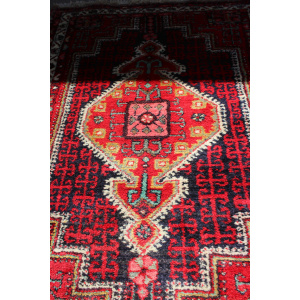 Vintage Persian Hand Knotted Geometric Floral Rug