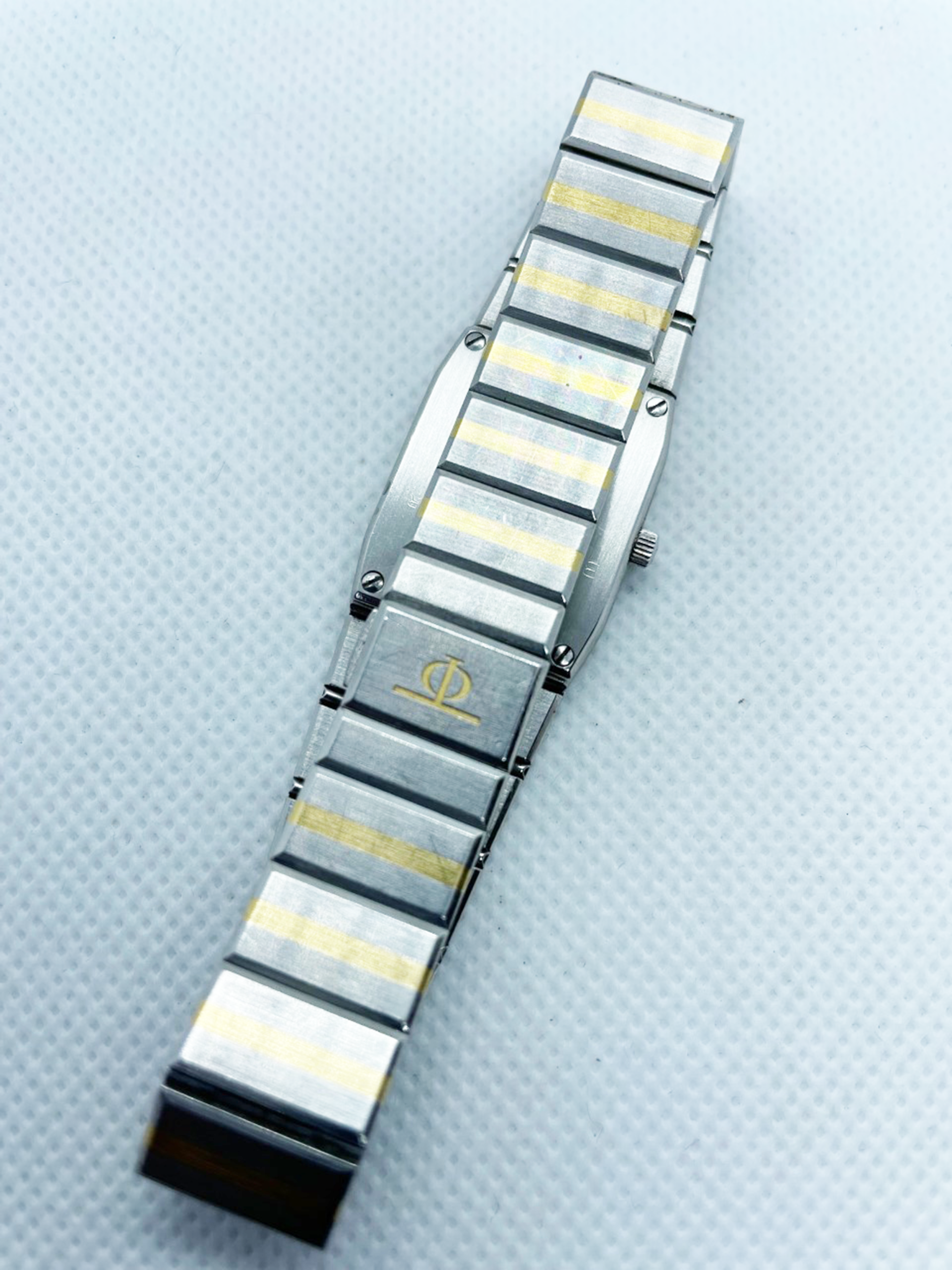 BAUME & MERCIER Vintage Monte Carlo C. 1980s 18K Gold Striped Ladies Wristwatch
