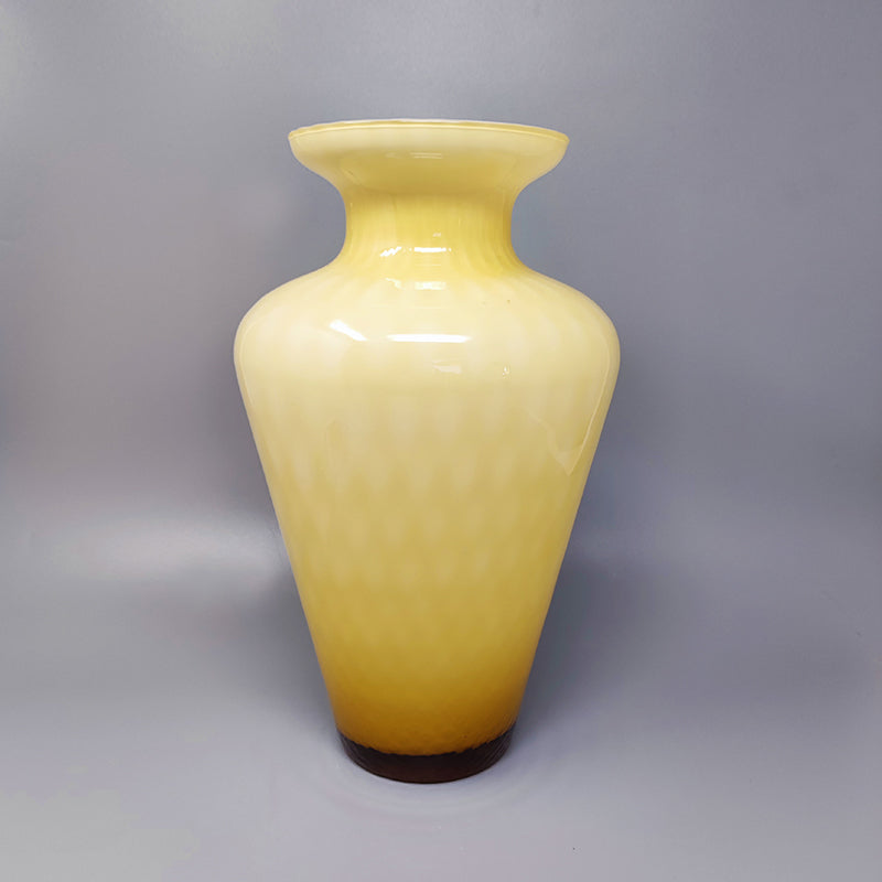 1960s Beige Vase by in Murano Glass. Made in Italy