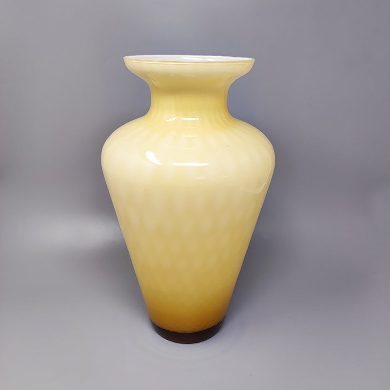 1960s Beige Vase by in Murano Glass. Made in Italy