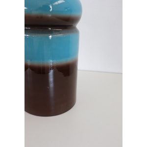 Artistic Vase in Blue and Brown Ceramic, 1970s