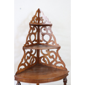 Antique Walnut Corner Shelves, 1850s