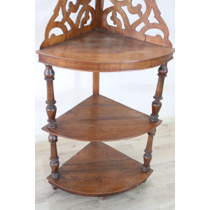 Antique Walnut Corner Shelves, 1850s