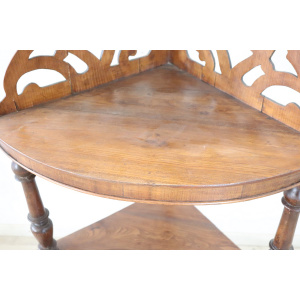 Antique Walnut Corner Shelves, 1850s