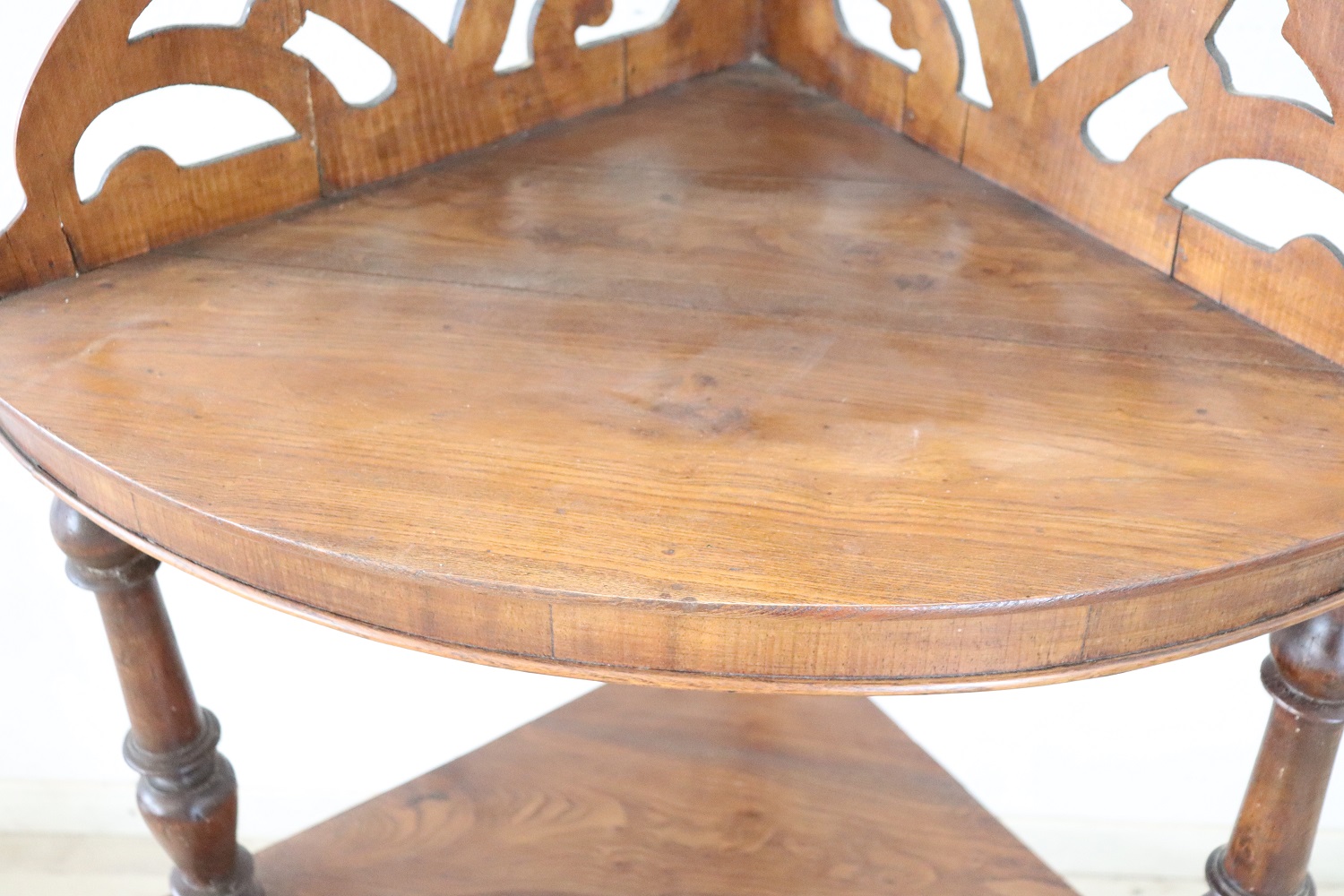 Antique Walnut Corner Shelves, 1850s