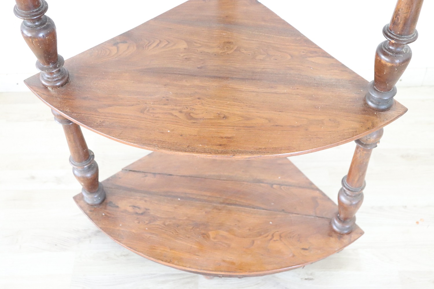 Antique Walnut Corner Shelves, 1850s
