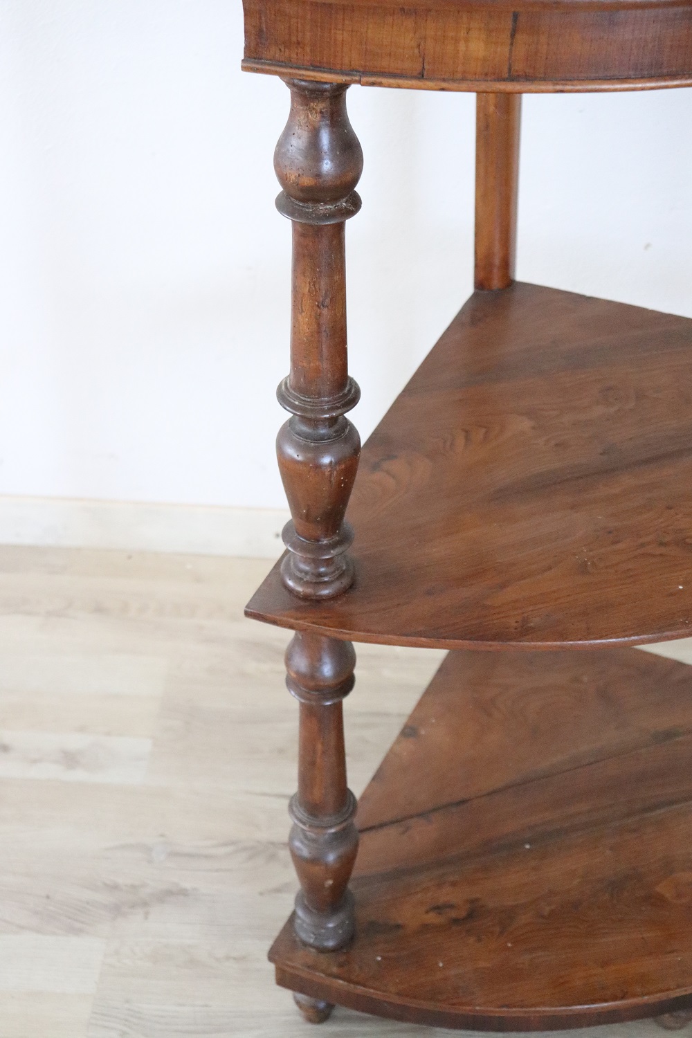 Antique Walnut Corner Shelves, 1850s