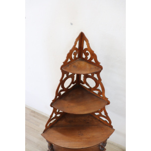 Antique Walnut Corner Shelves, 1850s