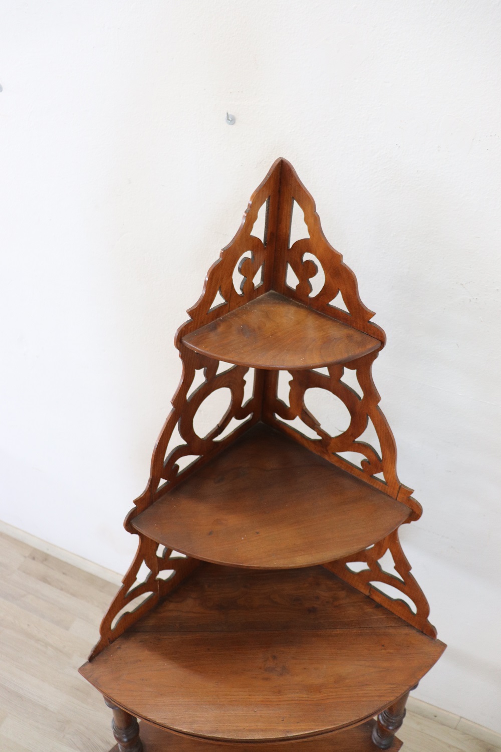 Antique Walnut Corner Shelves, 1850s
