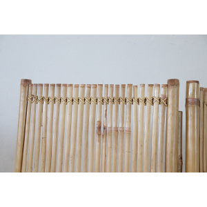 Vintage 3-Panel Bamboo Screen, 1980s