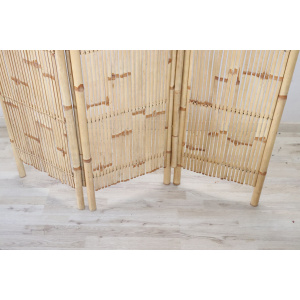 Vintage 3-Panel Bamboo Screen, 1980s