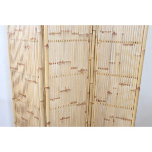 Vintage 3-Panel Bamboo Screen, 1980s