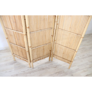 Vintage 3-Panel Bamboo Screen, 1980s