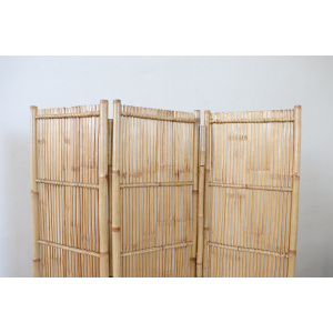 Vintage 3-Panel Bamboo Screen, 1980s