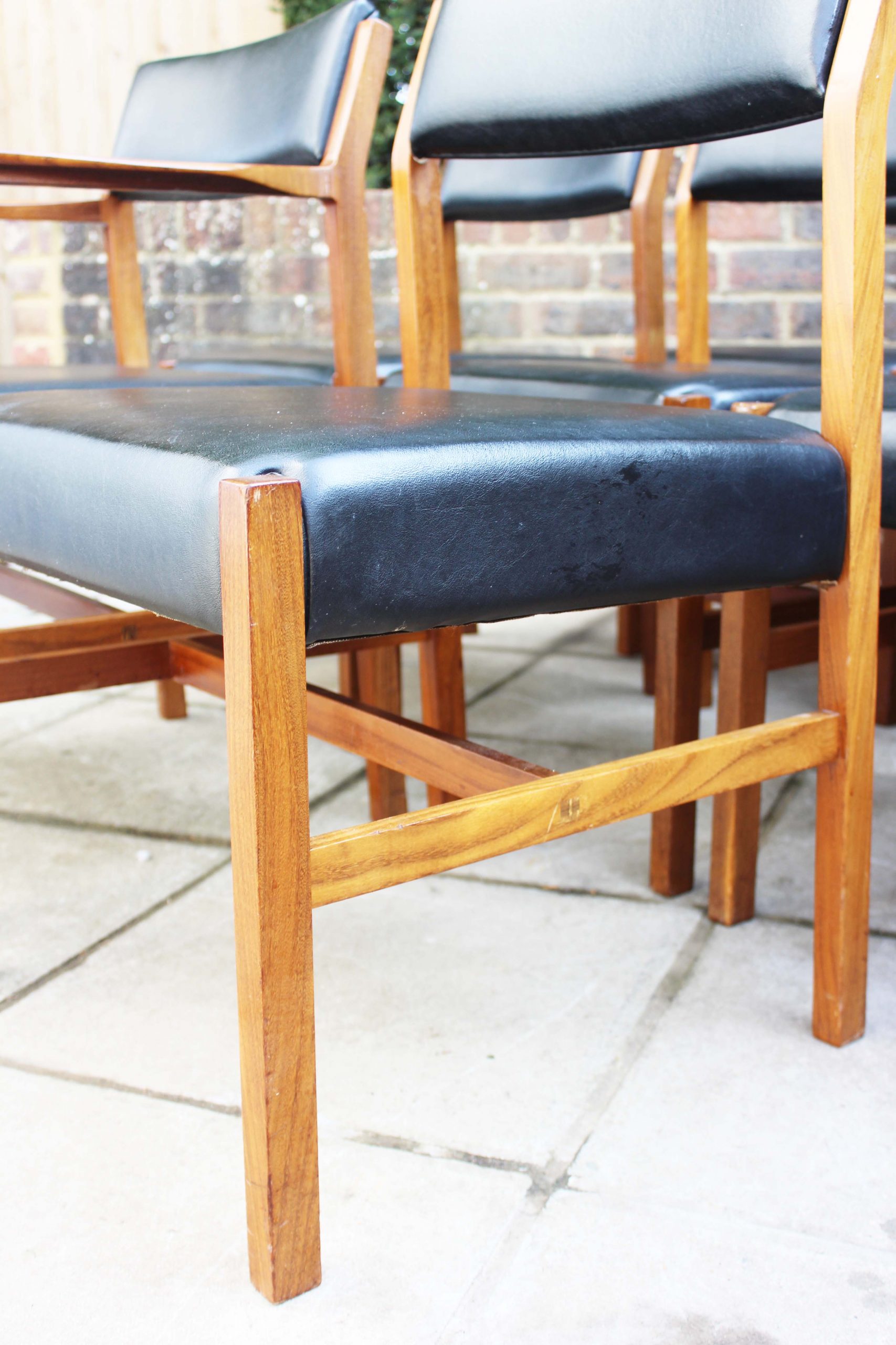 British Midcentury teak and leather chairs