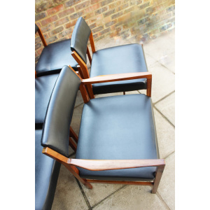 British Midcentury teak and leather chairs