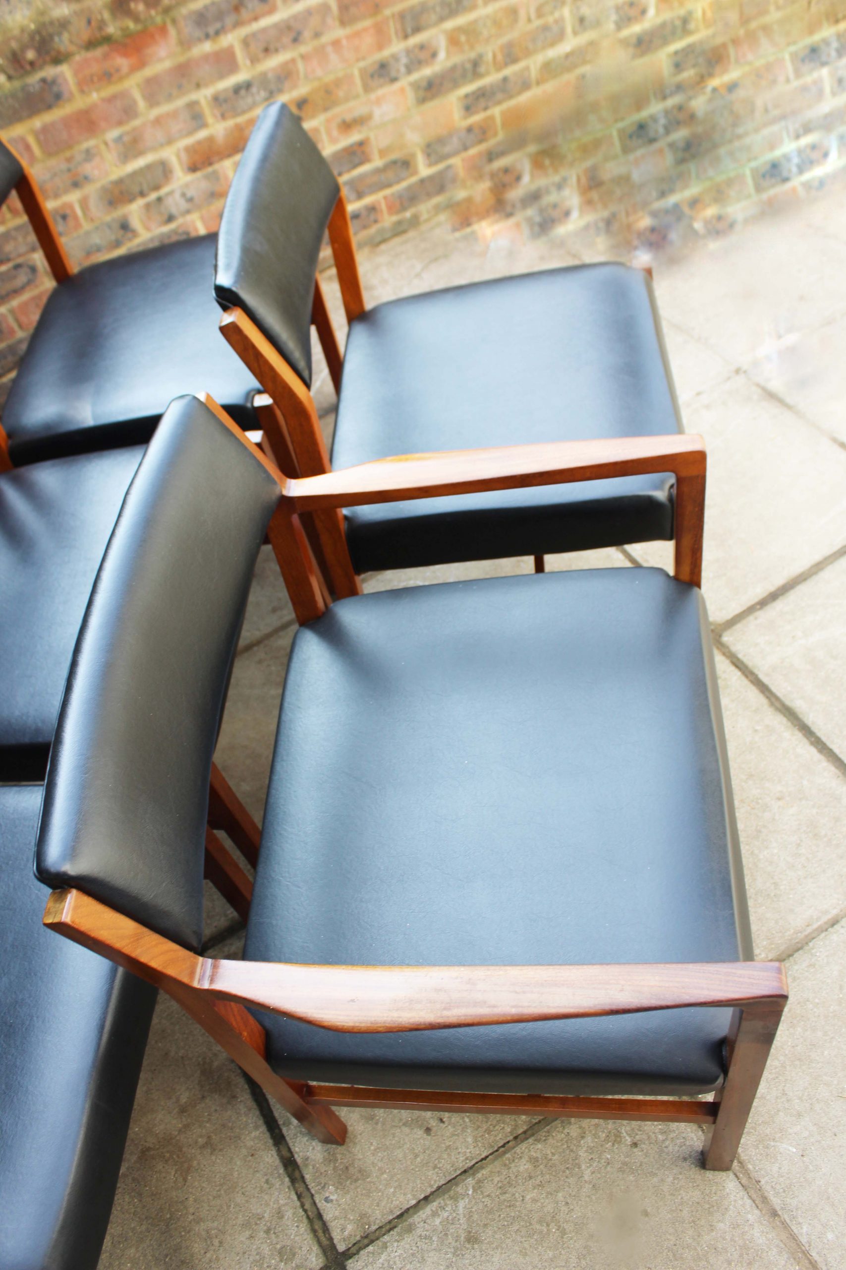 British Midcentury teak and leather chairs