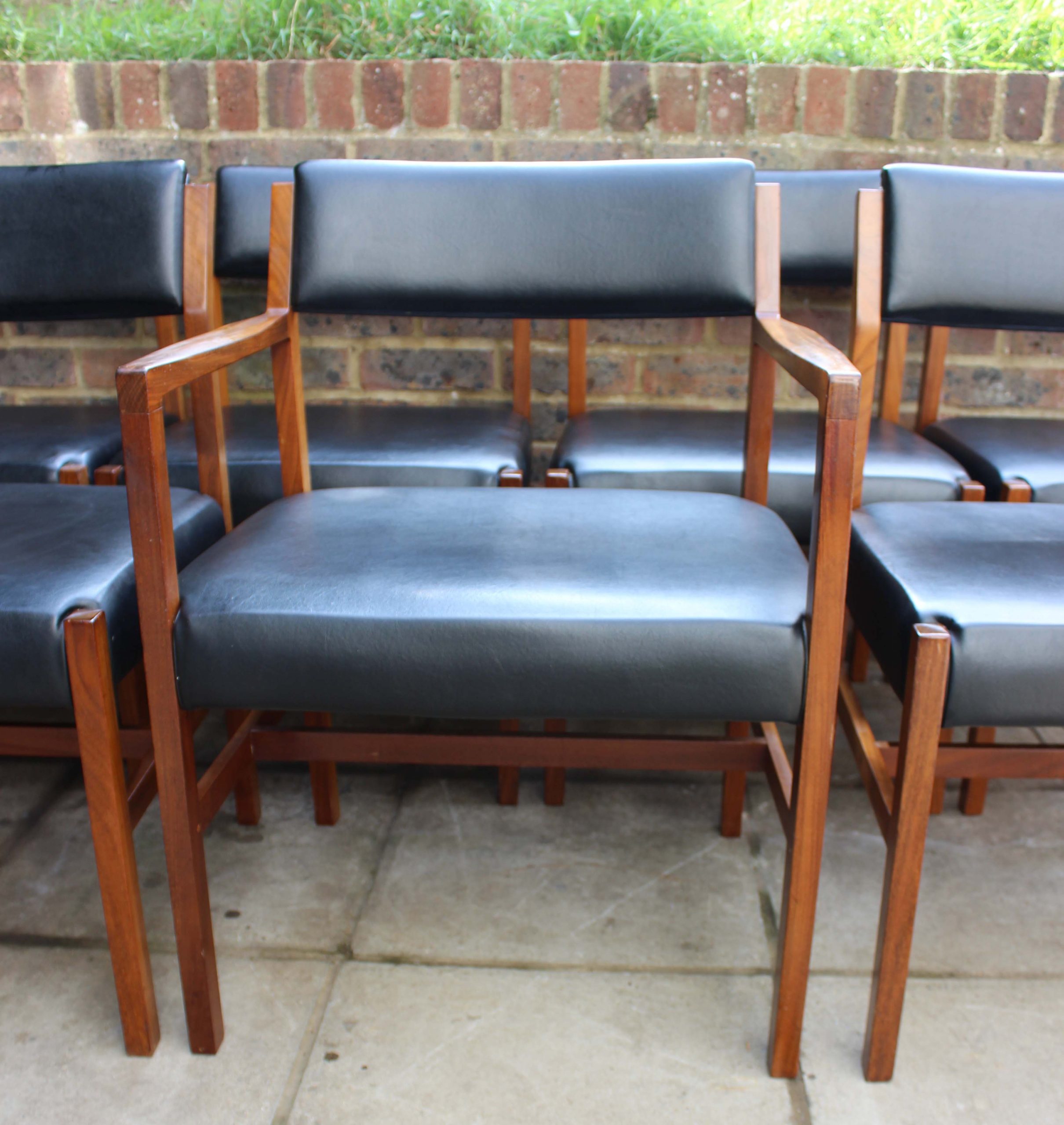 British Midcentury teak and leather chairs