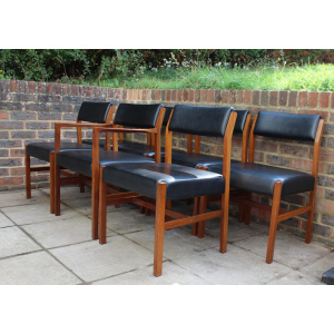 British Midcentury teak and leather chairs