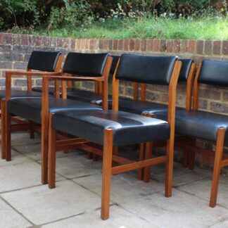 British Midcentury teak and leather chairs