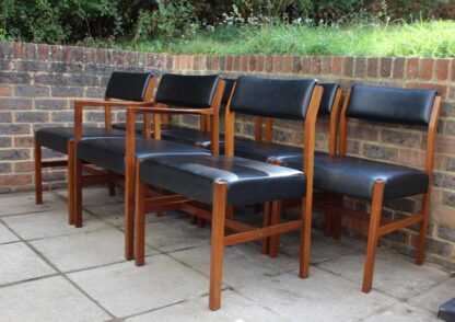 British Midcentury teak and leather chairs