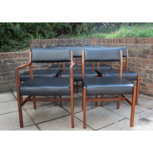 British Midcentury teak and leather chairs