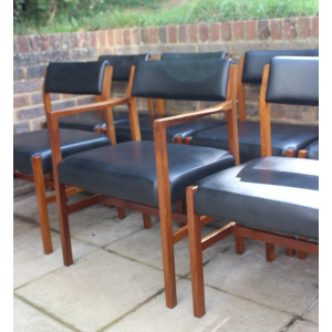 British Midcentury teak and leather chairs