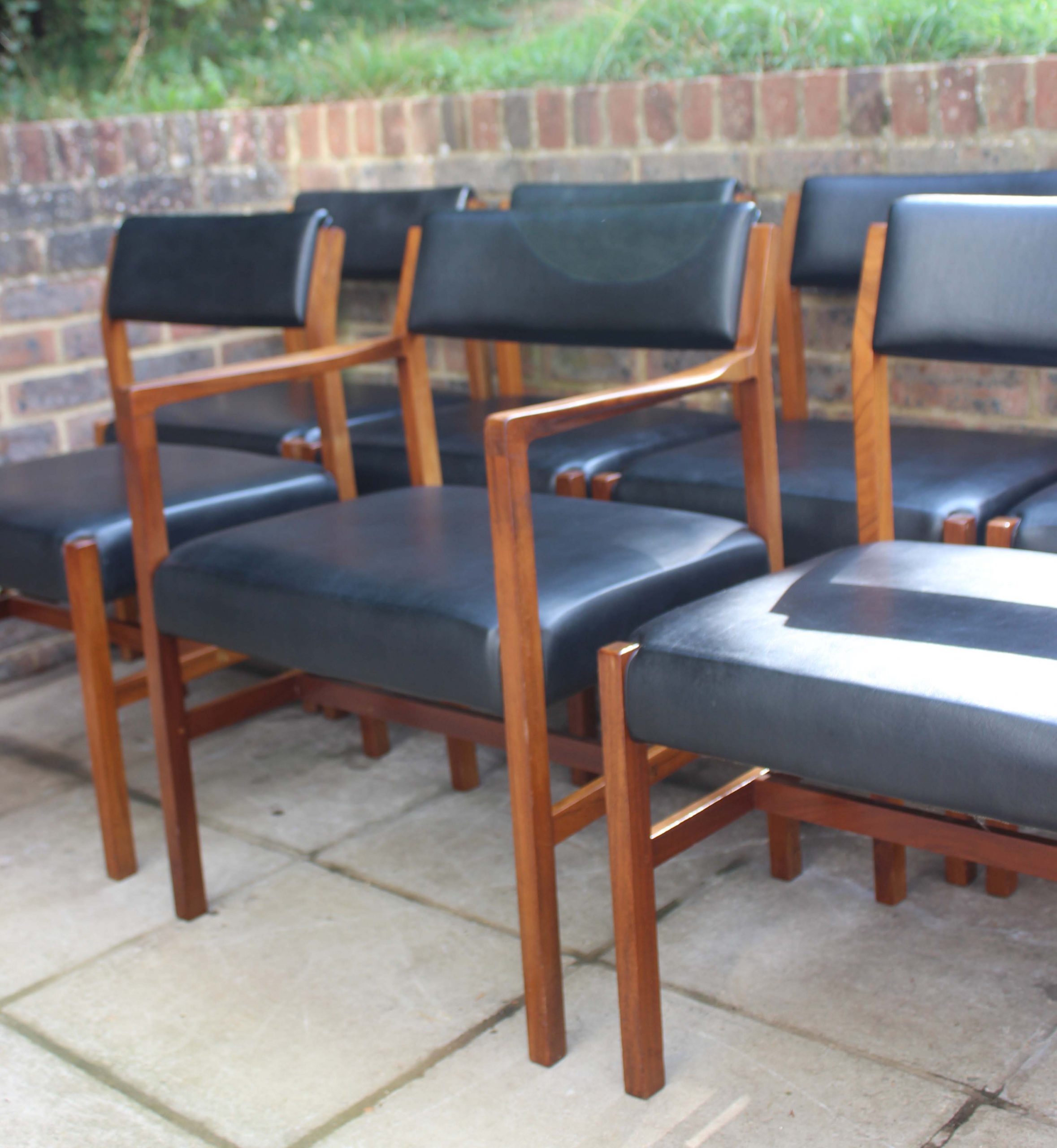 British Midcentury teak and leather chairs