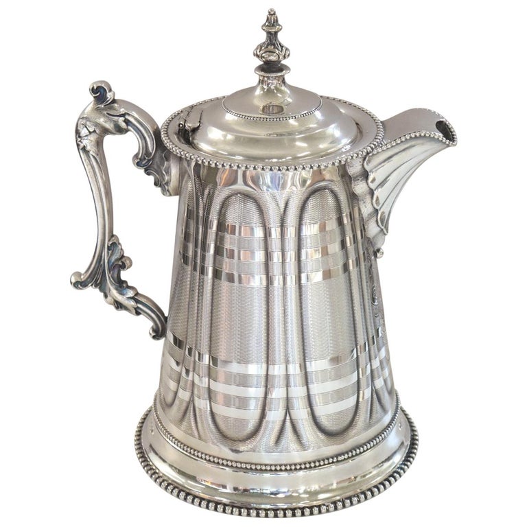 antique silver plated pitcher Mark Rogers Smith & Co, 1865