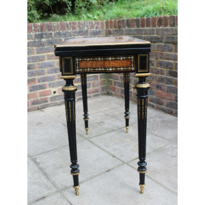 19th century French Napoleon III inlaid card table