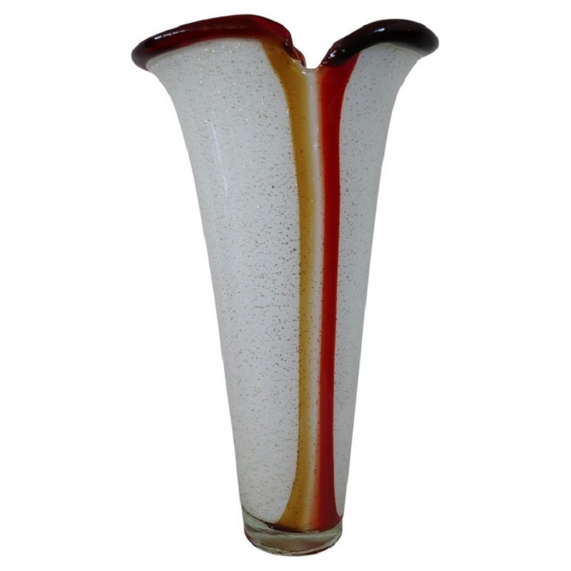 Large Vintage Italian Vase in Murano Art Glass, 1980s