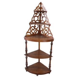 Antique Walnut Corner Shelves, 1850s