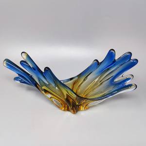 1960s Big Blue and Ocher Centerpiece in Murano Glass. Made in Italy