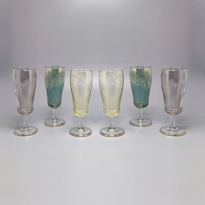1960s Set of Six Crystal Glasses. Made in Italy - Image 3