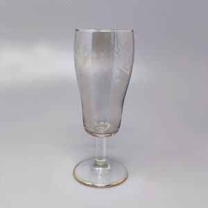 1960s Set of Six Crystal Glasses. Made in Italy
