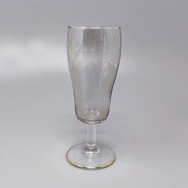 1960s Set of Six Crystal Glasses. Made in Italy - Image 6